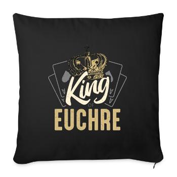 Euchre King Of Euchre Cartes à jouer - Housse de coussin décorative 45 x 45 cm - noir - Devant