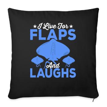 Raies manta Je vis pour les rabats Raies manta - Housse de coussin décorative 45 x 45 cm - noir - Devant