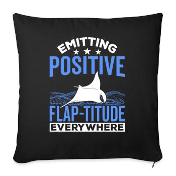 Mantarochen Positive Flap-titude Mantarochen - Sofakissenbezug 45 x 45 cm - Schwarz - Vorne