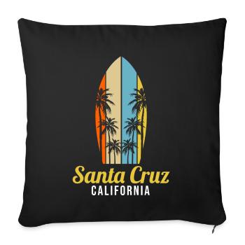 California Surfing Santa Cruz - Sofa pillowcase 17,3'' x 17,3'' (45 x 45 cm) - black - Front