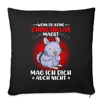 Chinchilla nicht mögen Nagetier Wollmaus - Sofakissenbezug 45 x 45 cm - Schwarz - Vorne