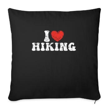I love hiking - Sofa pillowcase 17,3'' x 17,3'' (45 x 45 cm) - black - Front
