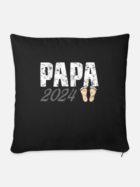 Papa 2024 - Sofakissenbezug 45 x 45 cm - Schwarz