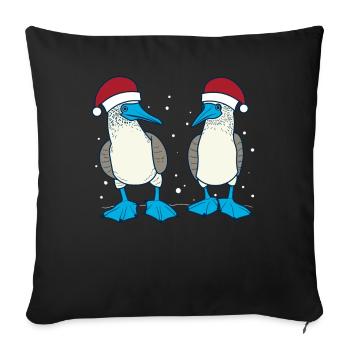 Blue-footed booby Christmas - Sofa pillowcase 17,3'' x 17,3'' (45 x 45 cm) - black - Front