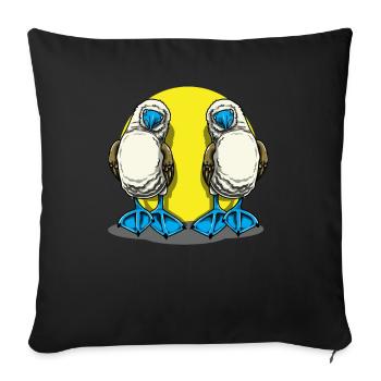 Galapagos Blue-footed Couple - Sofa pillowcase 17,3'' x 17,3'' (45 x 45 cm) - black - Front