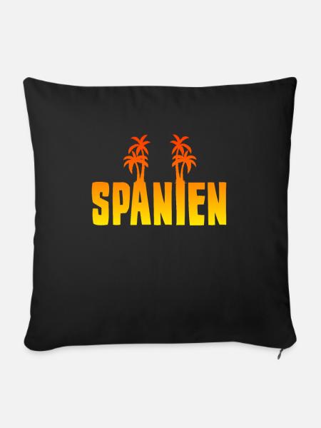 Spanien Urlaub - Sofakissenbezug 45 x 45 cm - Schwarz