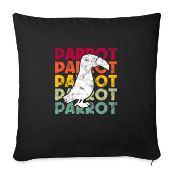 Papagei Retro - Sofakissenbezug 45 x 45 cm - Schwarz - Vorne