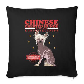 Chinese Crested Dog Chinese Crested Gift - Sofa pillowcase 17,3'' x 17,3'' (45 x 45 cm) - black - Front