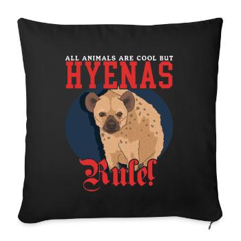 Hyène Hyène Cadeau de Hyène tachetée - Housse de coussin décorative 45 x 45 cm - noir - Devant