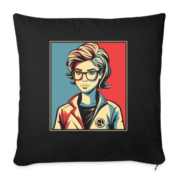 Steminist Portriat Scientifique STEM Responsabiliser - Housse de coussin décorative 45 x 45 cm - noir - Devant