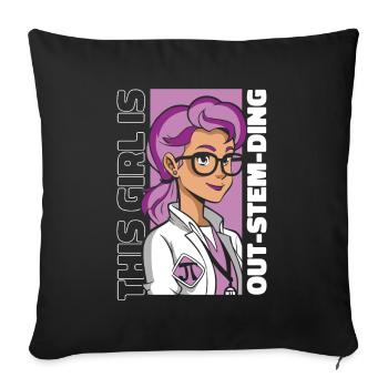This Girl Is Out-STEM-Ding Empowering Women STEM - Sofa pillowcase 17,3'' x 17,3'' (45 x 45 cm) - black - Front