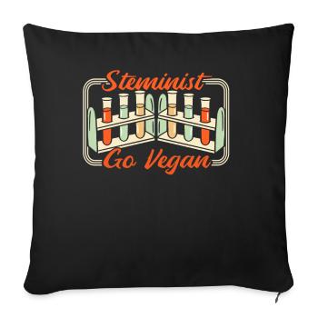 Steminist Go Vegan Scientist Empowering Women - Sofa pillowcase 17,3'' x 17,3'' (45 x 45 cm) - black - Front