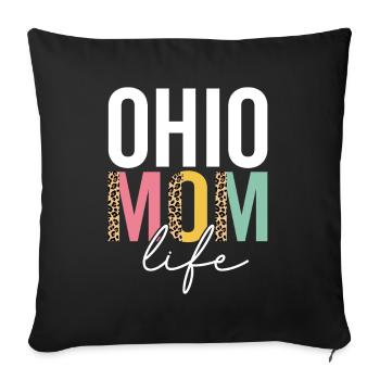 Ohio Mom Life Funny Mom Leopard Ohio Mama Cheetah - Sofa pillowcase 17,3'' x 17,3'' (45 x 45 cm) - black - Front