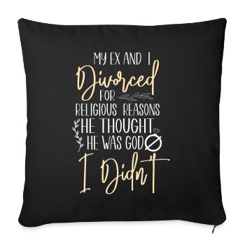 Bonne fête de divorce Mon ex et moi - Housse de coussin décorative 45 x 45 cm - noir - Devant