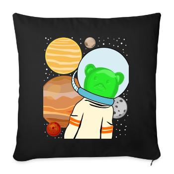 Gummy bears in space - Sofa pillowcase 17,3'' x 17,3'' (45 x 45 cm) - black - Front