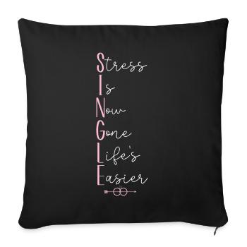 Le stress de la fête de divorce heureuse est maintenant - Housse de coussin décorative 45 x 45 cm - noir - Devant