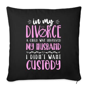 Happy Divorce Party dans mon divorce - Housse de coussin décorative 45 x 45 cm - noir - Devant