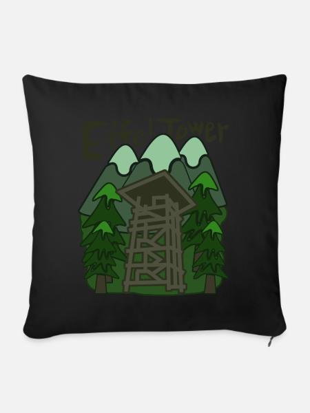 Aussichtsturm Eifel Eifeler Eifler - Sofakissenbezug 45 x 45 cm - Schwarz