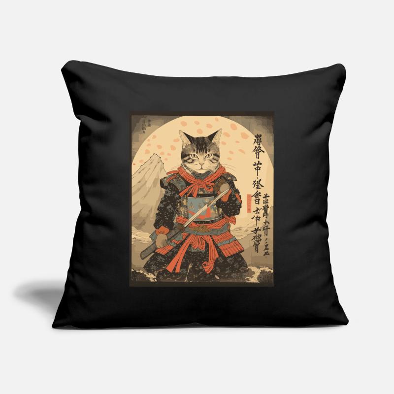 Épée de samouraï Ninja Cat | Meow Warrior Housse de coussin décorative 45 x 45 cm