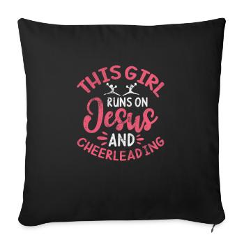 Cheerleader Cheerleading Sport Gymnastics Gift - Sofa pillowcase 17,3'' x 17,3'' (45 x 45 cm) - black - Front