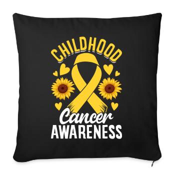 Childhood Cancer Month Gold Ribbon Childhood - Sofa pillowcase 17,3'' x 17,3'' (45 x 45 cm) - black - Front