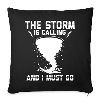 Sturmjäger Shirts | Unwetter Sturm Blitz Geschenke - Sofakissenbezug 45 x 45 cm - Schwarz - Vorne