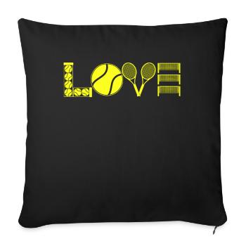 J’adore le tennis - Housse de coussin décorative 45 x 45 cm - noir - Devant
