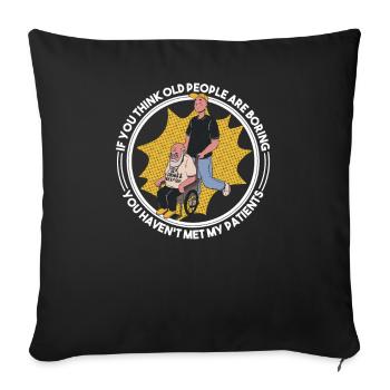 geriatric nurse nursing specialist funny sayings - Sofa pillowcase 17,3'' x 17,3'' (45 x 45 cm) - black - Front