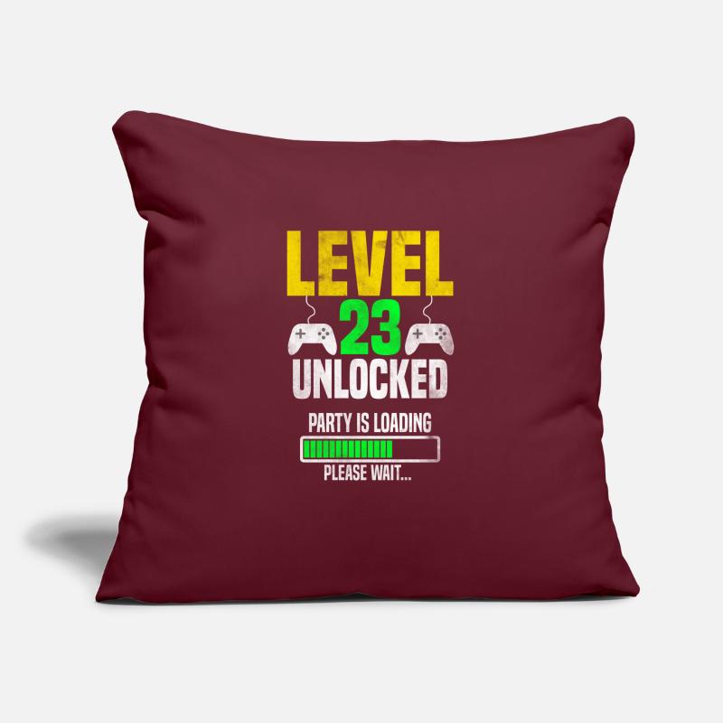 Level 23 unlocked – Party is loading Sofa pillowcase 17,3'' x 17,3'' (45 x 45 cm)