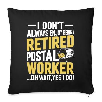 Retired Postal Worker Funny Post Office Postman - Sofa pillowcase 17,3'' x 17,3'' (45 x 45 cm) - black - Front