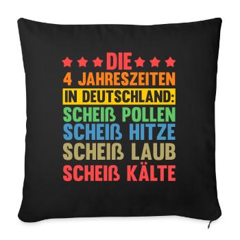 Die 4 Jahreszeiten In Deutschland - Sofakissenbezug 45 x 45 cm - Schwarz - Vorne