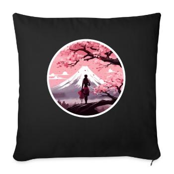 Traditional Japanese Geisha - Sofa pillowcase 17,3'' x 17,3'' (45 x 45 cm) - black - Front