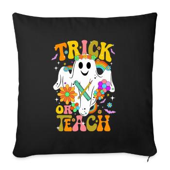 Halloween Geist Outfit für Lehrer im Unterricht - Sofakissenbezug 45 x 45 cm - Schwarz - Vorne