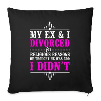 Bonne fête de divorce Mon ex et moi - Housse de coussin décorative 45 x 45 cm - noir - Devant