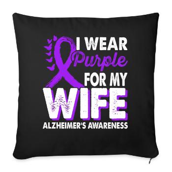 Wear purple to support the - Sofa pillowcase 17,3'' x 17,3'' (45 x 45 cm) - black - Front