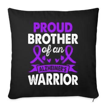Brother of Alzheimer's Warrior Month Purple Band - Sofa pillowcase 17,3'' x 17,3'' (45 x 45 cm) - black - Front