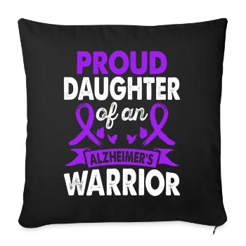 Daughter of Alzheimer's Warrior Awareness Purple - Sofa pillowcase 17,3'' x 17,3'' (45 x 45 cm) - black - Front