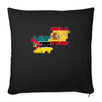 Mozambique Spain Vintage Flag Mozambican - Sofa pillowcase 17,3'' x 17,3'' (45 x 45 cm) - black - Front