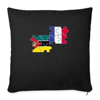 Mozambique France flag Mozambican - Sofa pillowcase 17,3'' x 17,3'' (45 x 45 cm) - black - Front