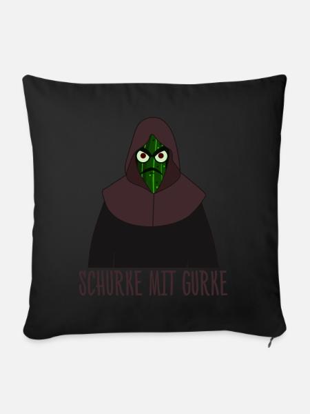 Gurken Schurke - Sofakissenbezug 45 x 45 cm - Schwarz