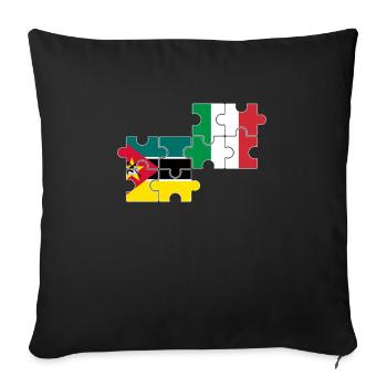 Mozambique Italy flag Italian Mozambican - Sofa pillowcase 17,3'' x 17,3'' (45 x 45 cm) - black - Front