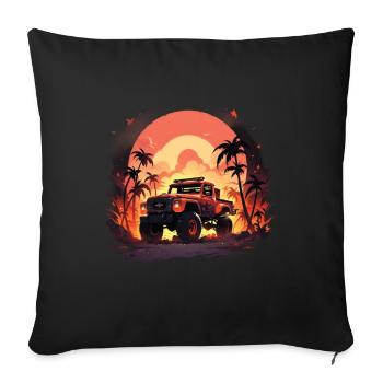 Monster truck - Sofa pillowcase 17,3'' x 17,3'' (45 x 45 cm) - black - Front
