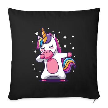 Dab Dabbing Unicorn Dabbing Unicorn Dance - Sofa pillowcase 17,3'' x 17,3'' (45 x 45 cm) - black - Front