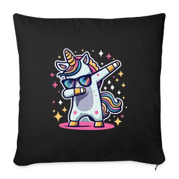 Dab Dabbing Unicorn Dabbing Unicorn Dance - Sofa pillowcase 17,3'' x 17,3'' (45 x 45 cm) - black - Front