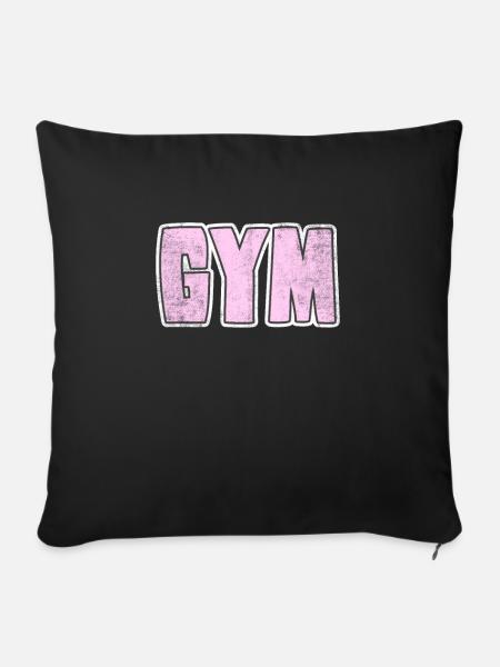 Gym Fitnessstudio - Sofakissenbezug 45 x 45 cm - Schwarz