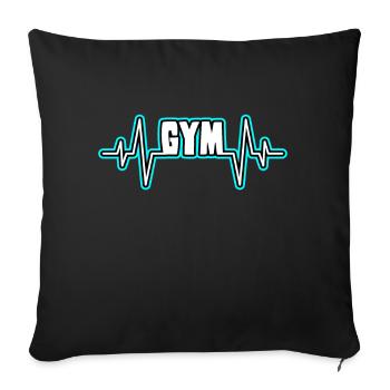 gym gym heartbeat - Sofa pillowcase 17,3'' x 17,3'' (45 x 45 cm) - black - Front