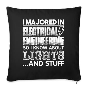 I Majored In Electrical Engineer - Sofa pillowcase 17,3'' x 17,3'' (45 x 45 cm) - black - Front