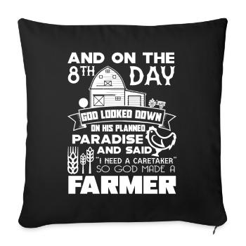 Farmer God Made A Farmer - Sofa pillowcase 17,3'' x 17,3'' (45 x 45 cm) - black - Front