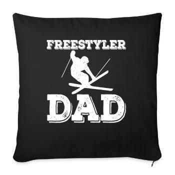 Freestyler Papa Freestyle Ski Vatertag - Sofakissenbezug 45 x 45 cm - Schwarz - Vorne