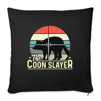 Chasse au raton laveur Le tueur de coons Chasse du Sud - Housse de coussin décorative 45 x 45 cm - noir - Devant